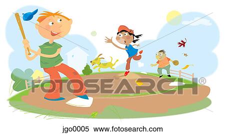 Three friends playing baseball View Large Illustration Stock Illustration - Three friends playing baseball. Fotosearch