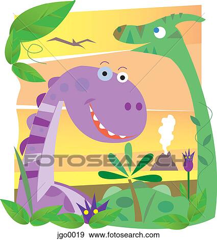 Stock Illustration - Two dinosaurs. Fotosearch