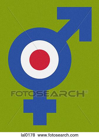 男性の そして女性の 性の 記号 結合された ように １ イラスト Lal0178 Fotosearch