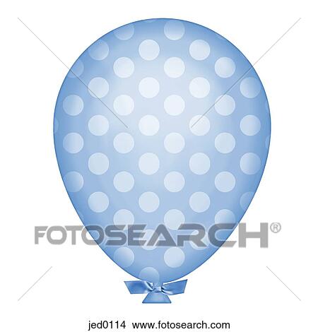 Stock Illustration - A blue dotted balloon. Fotosearch