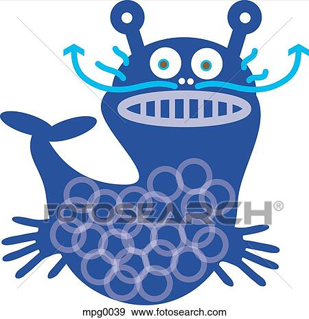 Stock Illustration - A blue sea creature. Fotosearch