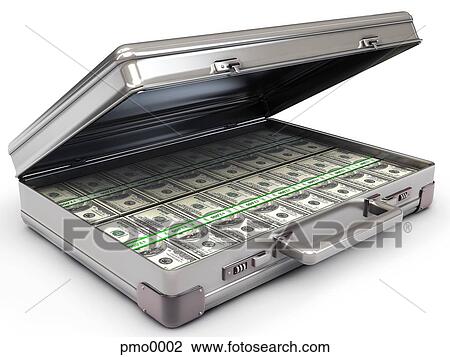 A briefcase full of money View Large Illustration Drawing - A briefcase full of money. Fotosearch