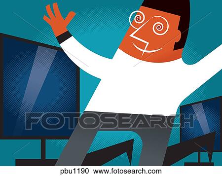 A businessman looking dazed View Large Illustration Clipart - A businessman looking dazed. Fotosearch