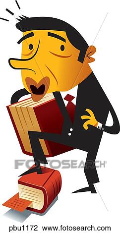 A businessman stepping on a book View Large Illustration Drawing - A businessman stepping on a book. Fotosearch