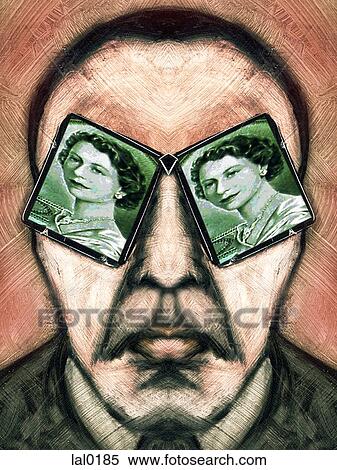 A businessman with dollars on his glasses View Large Illustration Stock Illustration - A businessman with dollars on his glasses. Fotosearch