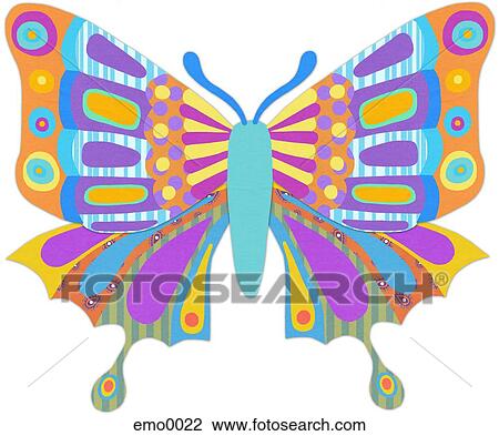 A butterfly against white background View Large Illustration Drawing - A butterfly against white background. Fotosearch