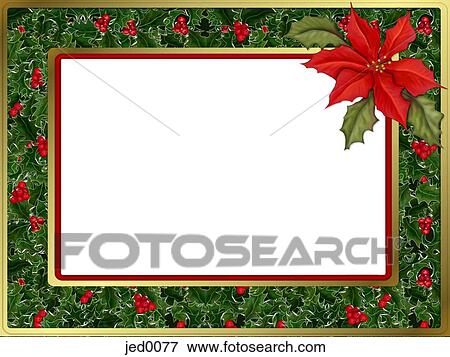 Stock Illustration - A Christmas themed border with poinsettia. Fotosearch