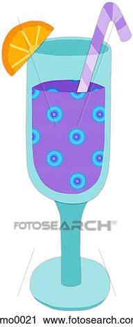 Clip Art - A cocktail against white background. Fotosearch