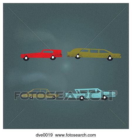 Stock Illustration - A collection of old cars. Fotosearch