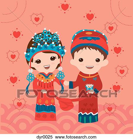Stock Illustration - A couple in traditional costume. Fotosearch