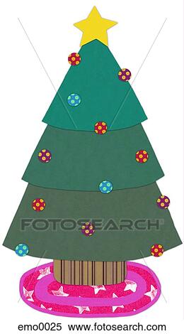 A decorated Christmas tree against white background View Large Illustration Stock Illustration - A decorated Christmas tree against white background. Fotosearch