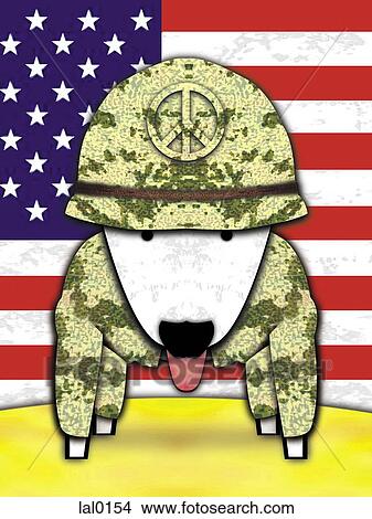 A dog dressed in army fatigue View Large Illustration Stock Illustration - A dog dressed in army fatigue. Fotosearch