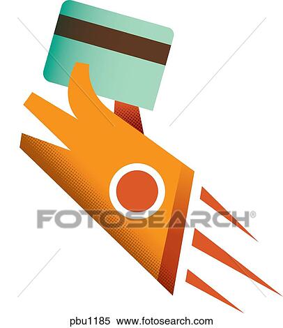 A hand holding a credit card View Large Illustration Stock Illustration - A hand holding a credit card. Fotosearch