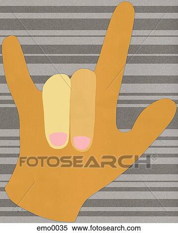 A hand holding an 'I love you' sign View Large Illustration Stock Illustration - A hand holding an 'I love you' sign. Fotosearch