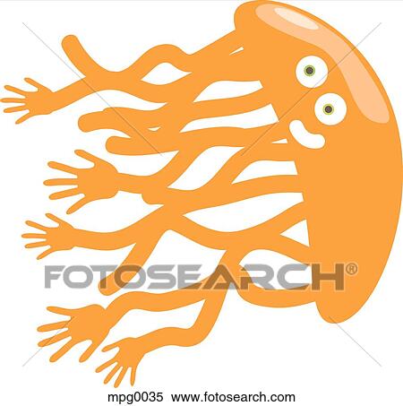 Stock Illustration - A jelly fish with human hands. Fotosearch