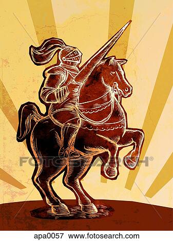 A knight on a horse View Large Illustration Stock Illustration - A knight on a horse. Fotosearch