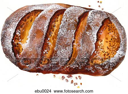 Stock Illustration - A loaf of bread against white background. Fotosearch