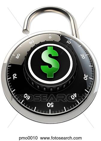 A lock with a dollar sign on it View Large Illustration Clipart - A lock with a dollar sign on it. Fotosearch