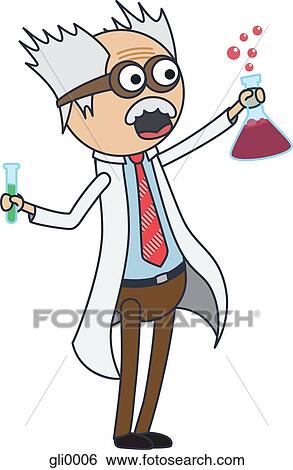 A mad scientist holding up a beaker and test tube View Large Illustration Stock Illustration - A mad scientist holding up a beaker and test tube. Fotosearch