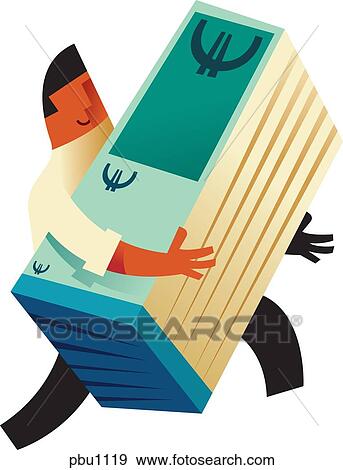 A man carrying a stack of euro bills View Large Illustration Stock Illustration - A man carrying a stack of euro bills. Fotosearch