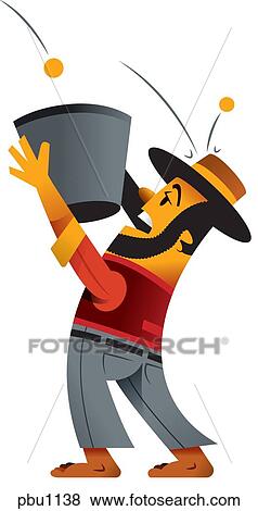 A man catching balls in a can View Large Illustration Stock Illustration - A man catching balls in a can. Fotosearch