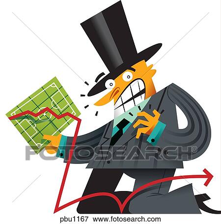 Stock Illustration - A man in a top hat carrying a chart. Fotosearch