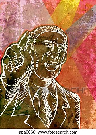 Stock Illustration - A man pointing his finger. Fotosearch