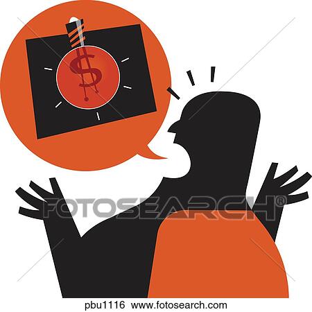 Stock Illustration - A man talking with a light bulb inside of a speech bubble. Fotosearch