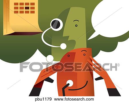A man thinking of what to say View Large Illustration Stock Illustration - A man thinking of what to say. Fotosearch