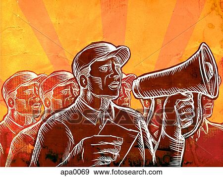 A man using a megaphone View Large Illustration Stock Illustration - A man using a megaphone. Fotosearch