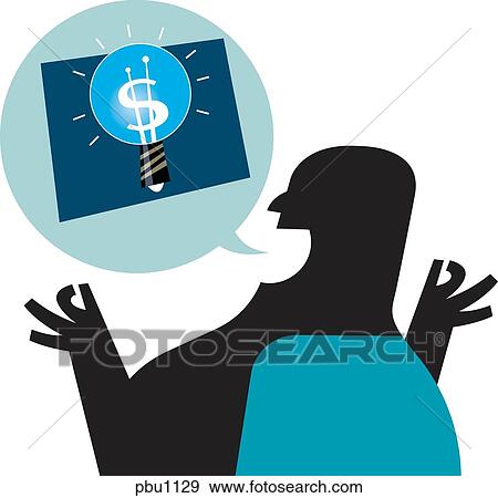 A man with a bright idea View Large Illustration Stock Illustration - A man with a bright idea. Fotosearch