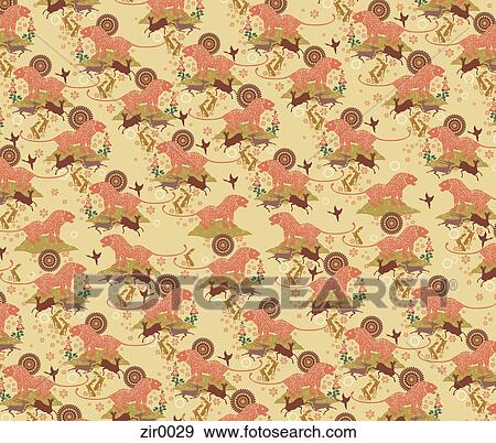 Stock Illustration - A pattern of animals. Fotosearch