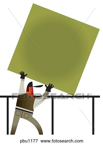 A person holding a blank sign View Large Illustration Stock Illustration - A person holding a blank sign. Fotosearch