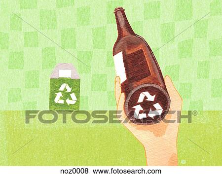 A person looking at the bottom of a bottle to see if it is recyclable View Large Illustration Stock Illustration - A person looking at the bottom of a bottle to see if it is recyclable. Fotosearch