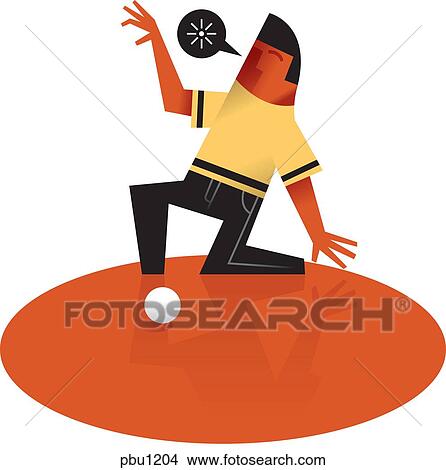 A person preparing to play with a ball View Large Illustration Stock Illustration - A person preparing to play with a ball. Fotosearch