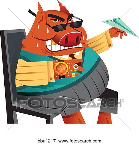A pig dressed as a businessman holding a paper airplane View Large Illustration Stock Illustration - A pig dressed as a businessman holding a paper airplane. Fotosearch