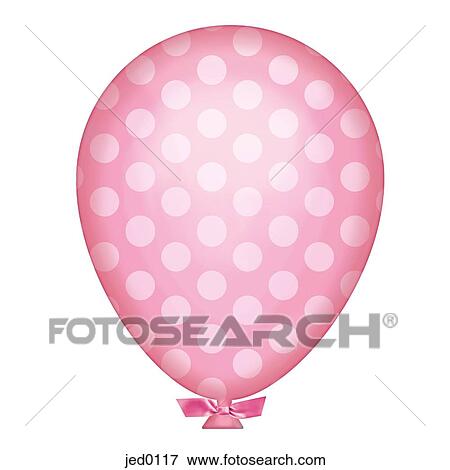 Stock Illustration - A pink dotted balloon. Fotosearch