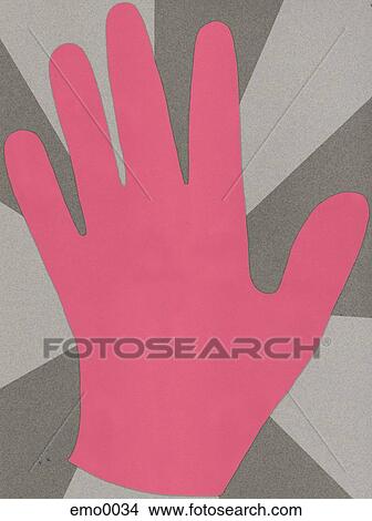 A pink hand against a grey background View Large Illustration Stock Illustration - A pink hand against a grey background. Fotosearch
