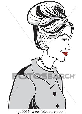 Stock Illustration - A profile of a woman. Fotosearch