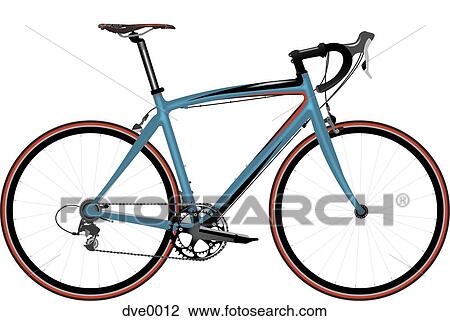 A racing bike on a white background View Large Illustration Drawing - A racing bike on a white background. Fotosearch