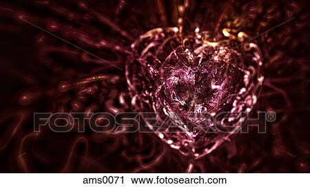Clip Art - A red digital illustration of a heart. Fotosearch