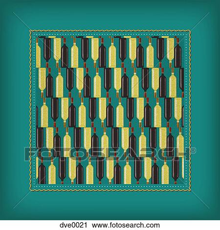 Clip Art - A repetition pattern of white and red wine bottles. Fotosearch