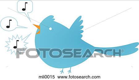 A singing blue bird View Large Illustration Stock Illustration - A singing blue bird. Fotosearch