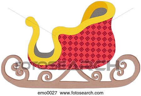 Stock Illustration - A sleigh against white background. Fotosearch