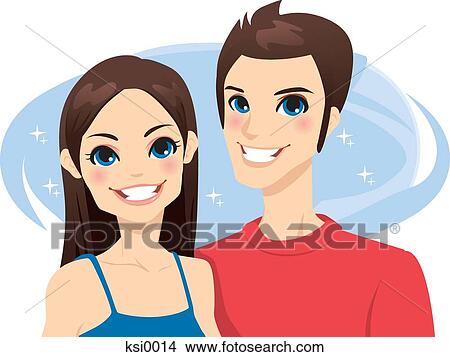Stock Illustration - A smiling couple. Fotosearch