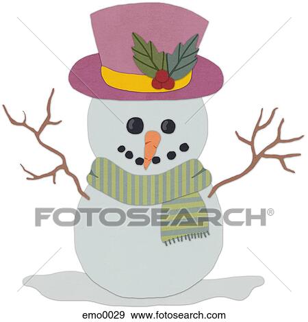 A snowman on a white background View Large Illustration Stock Illustration - A snowman on a white background. Fotosearch
