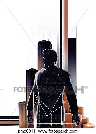 Clip Art - A stock trader standing in a city. Fotosearch