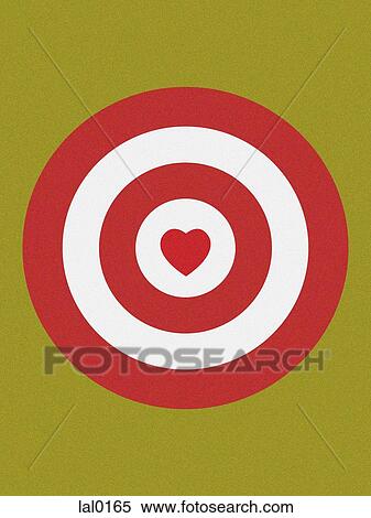 Stock Illustration - A target with a heart in the center. Fotosearch