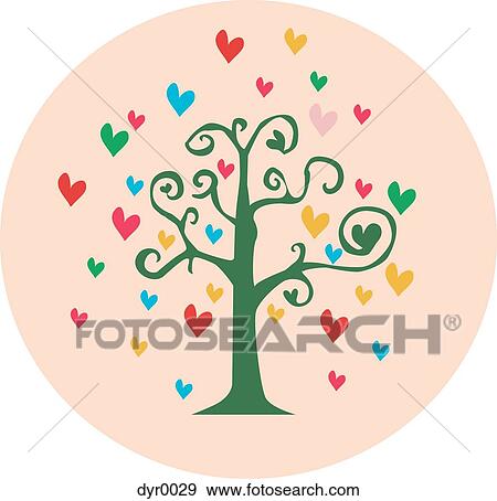 A tree surrounded by hearts against white background View Large Illustration Stock Illustration - A tree surrounded by hearts against white background. Fotosearch
