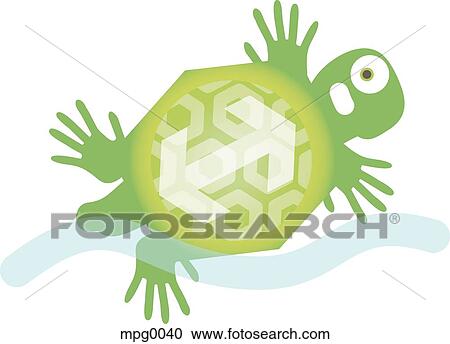 Clipart - A turtle. Fotosearch